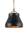Lumley Black Pendant In French Black & Pyrite Bronze