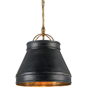Lumley Black Pendant In French Black & Pyrite Bronze
