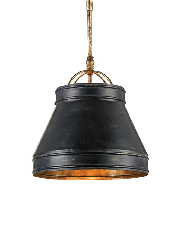 Lumley Black Pendant In French Black & Pyrite Bronze