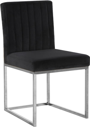Joanna Dining Chair In Black Velvet and Chrome