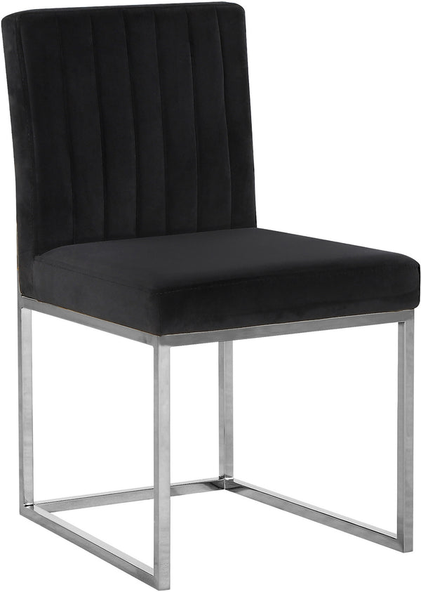 Joanna Dining Chair In Black Velvet and Chrome