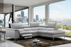 Michele Premium Leather Sectional in Right Hand Facing Chaise