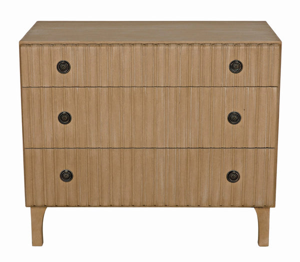 Daryl Mahogany Dresser with Brass Pulls in Weathered Finish