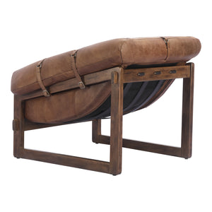 Moe's Bellos Accent Chair in Top-Grain Brown Leather