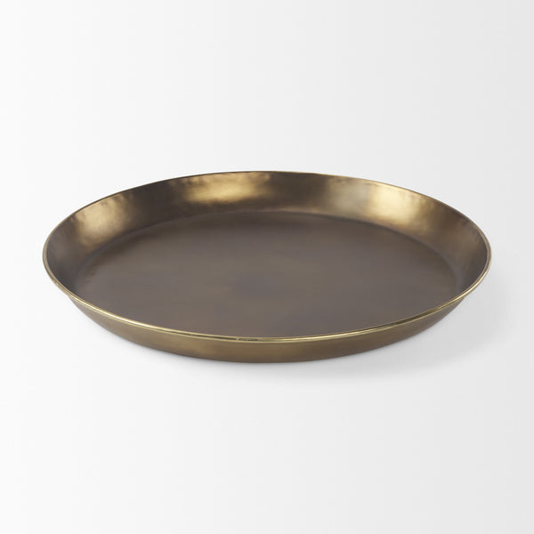 Eagan 24.0L x 24.0W x 2.0H Brass Aluminium Tray Large