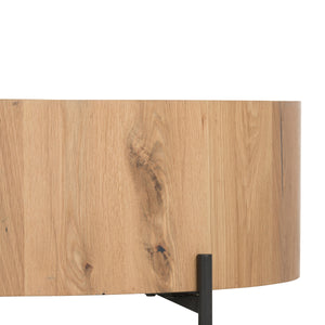 Eaton Drum Coffee Table In Light Oak Resin
