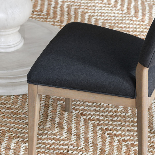 Phillip Upholstered Dining Chair Set of 2 - Linen Blend, Wood Frame