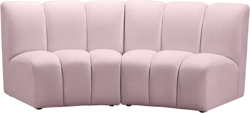 Lynda 2pc. Modular Sectional In Pink Velvet