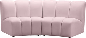 Lynda 2pc. Modular Sectional In Pink Velvet