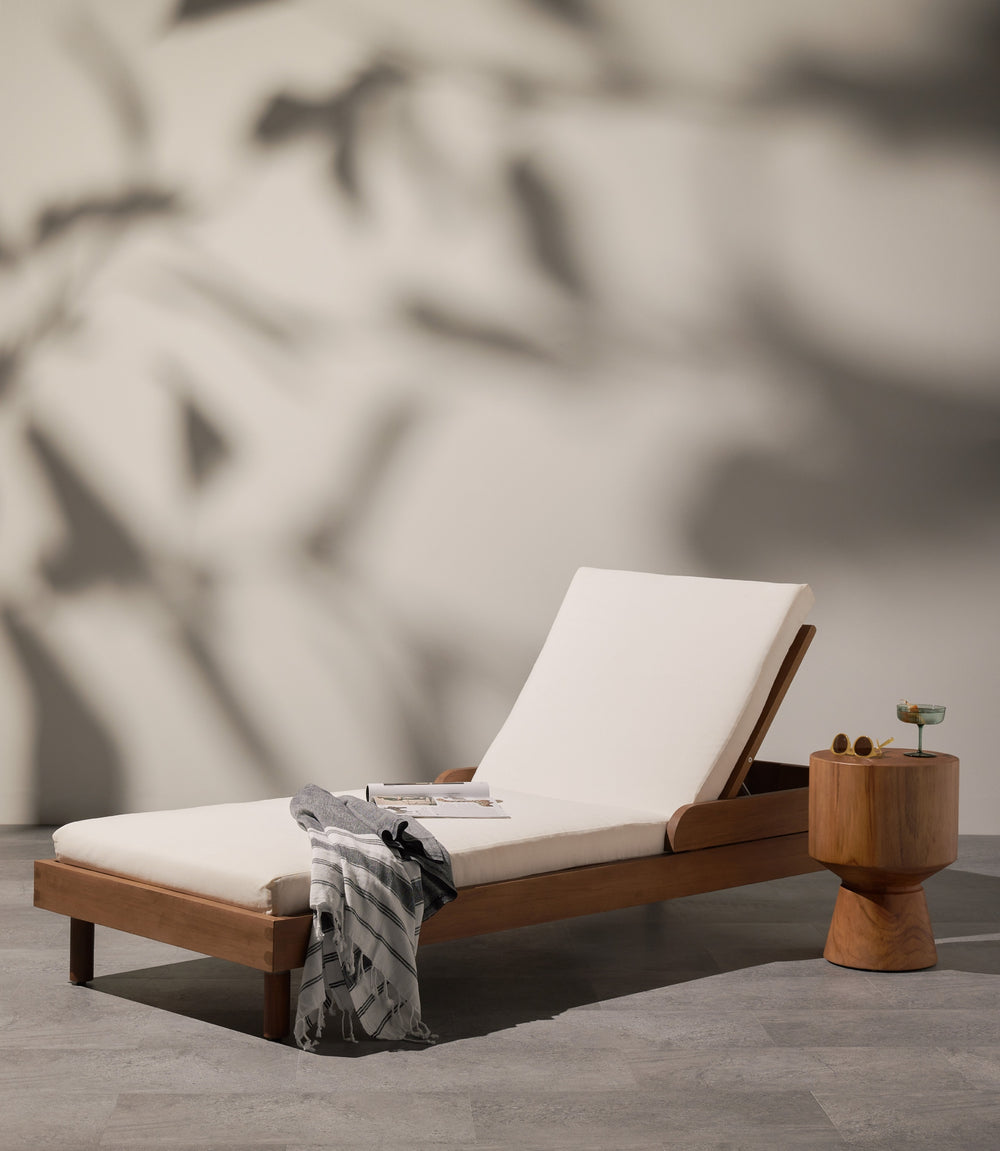 Jovie Outdoor End Table In Natural Teak