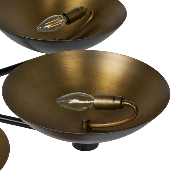 Klaus Chandelier In Jet Black And Aged Brass Iron