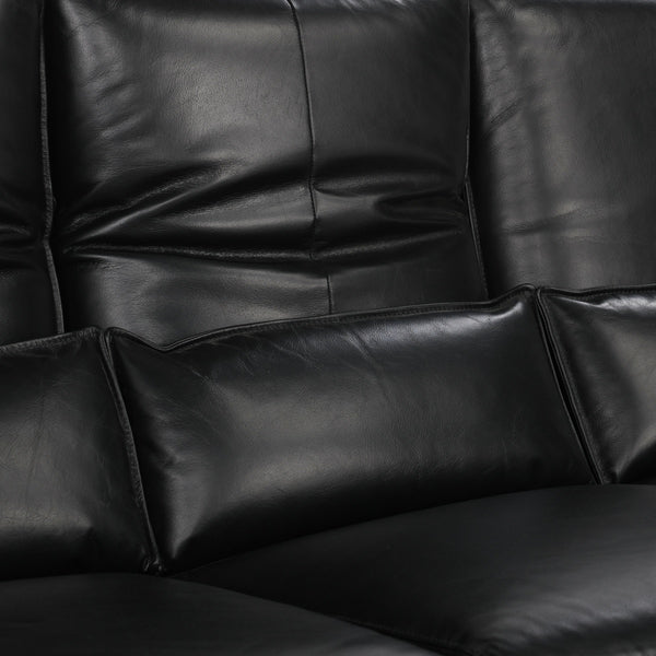 Amsterdam Power Reclining Sofa in Premium Black Leather