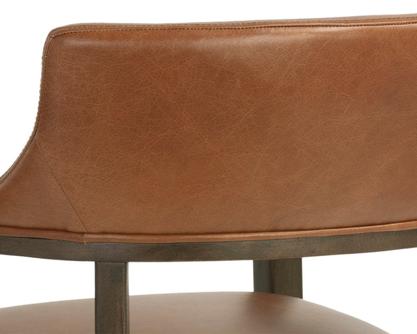 BRYLEA DINING ARMCHAIR - BROWN - SHALIMAR TOBACCO LEATHER