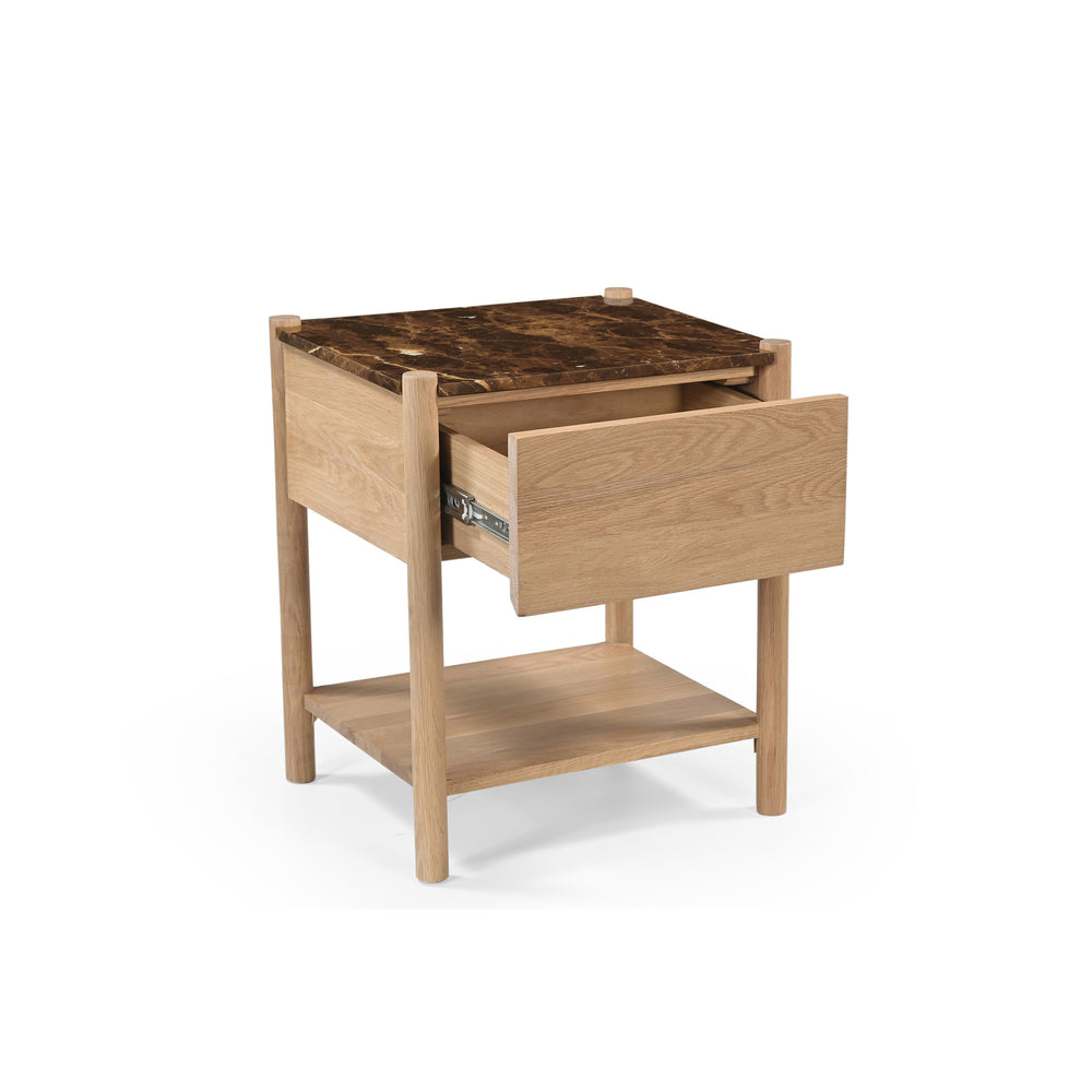 Elio Nightstand with Dark Emperador Marble Top