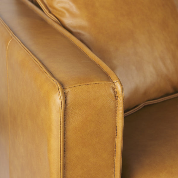 D'Arcy 88.0L x 37.0W x 34.0H Tan Leather Sofa