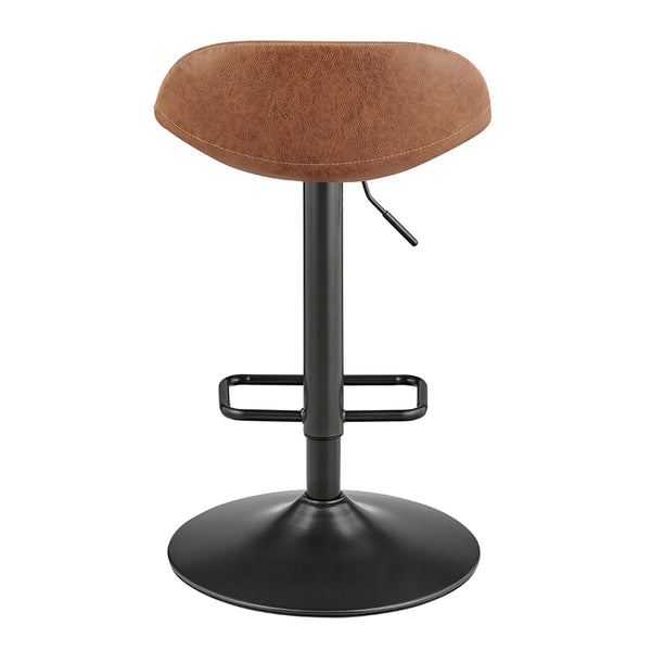 Koa KD PU Gaslift Swivel Bar Stool, Umber Brown