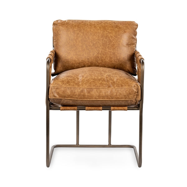 Classic Home Strapling Leather Dining Chair - Sedona Brown