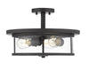 Savannah 3 Light Semi Flush Mount in Bronze Finish