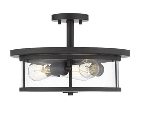 Savannah 3 Light Semi Flush Mount in Bronze Finish
