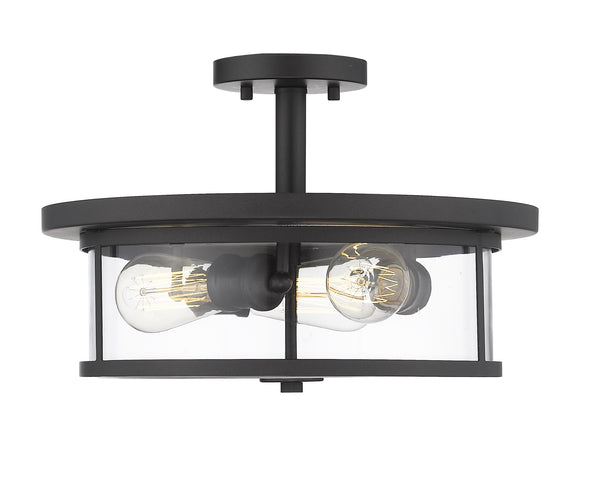 Savannah 3 Light Semi Flush Mount in Bronze Finish
