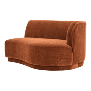 Yoon Chaise Right in Fired Rust Upholstery