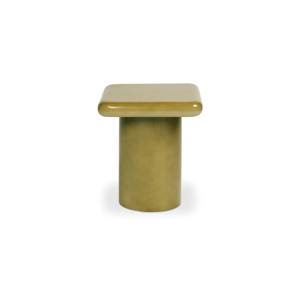 Moe's Daisy Side Table Green with Gloss Finish