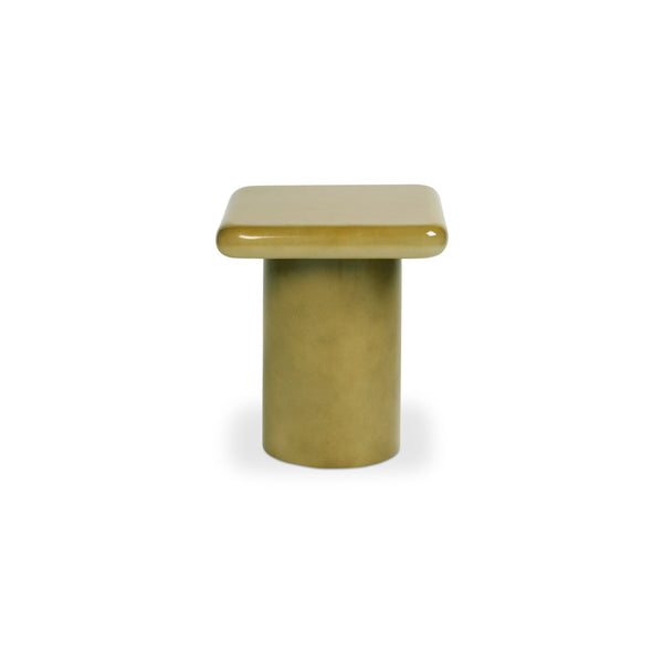 Moe's Daisy Side Table Green with Gloss Finish
