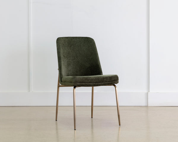 ZEKE DINING CHAIR - ANTIQUE BRASS - BERGEN OLIVE