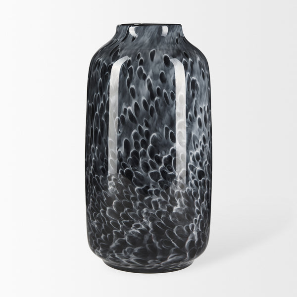 Masai Large Black Mottled Glass Vase