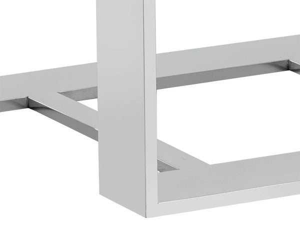 DALTON END TABLE - STAINLESS STEEL - HIGH GLOSS WHITE