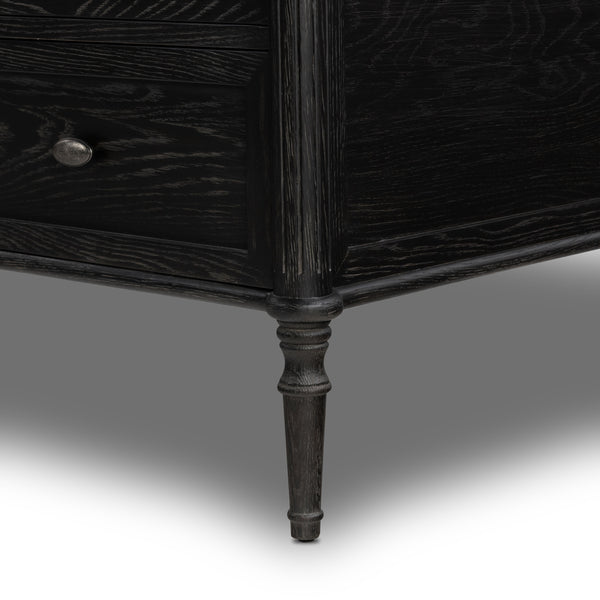 Toulouse Executive Desk In Distressed Black