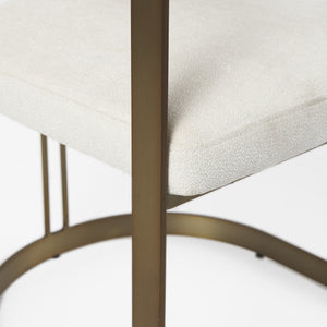 Hollyfield 20.5 x 21.3 x 29.5 Cream Fabric Seat W/ Gold Iron Frame Dining Chair