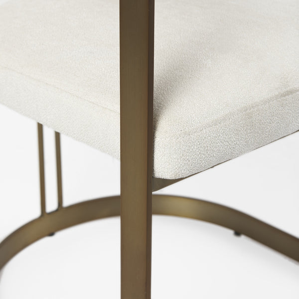 Hollyfield 20.5 x 21.3 x 29.5 Cream Fabric Seat W/ Gold Iron Frame Dining Chair