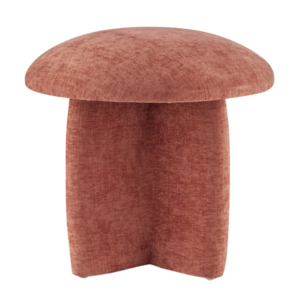 Cielo Chenille Ottoman, Millburry Coral