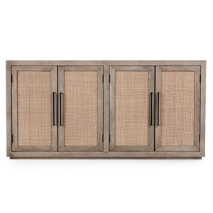 Jensen Solid Wood 4Dr Cabinet with Cane Detail