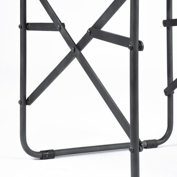 Direttore Black Iron Frame Black Leather Dining Chair