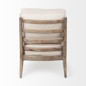 Harman II Off-White Fabric Seat w/ Wood Frame Accent Chair
