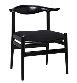 Boone Sungkai/Mindi Chair in Charcoal Black with Black Cotton Fabric