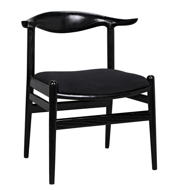 Boone Sungkai/Mindi Chair in Charcoal Black with Black Cotton Fabric