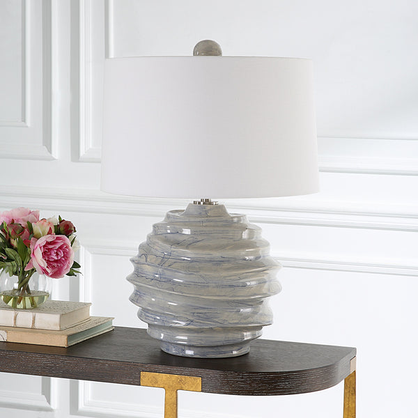 Waves Blue & White Accent Lamp