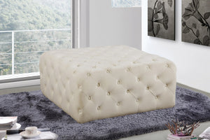 Laurie Ottoman/Bench In Cream Velvet