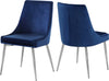 Lynette Dining Chair In Navy Velvet and Chrome