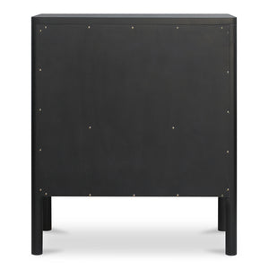 Moe's Hannah Cabinet Black with Glass Inserts