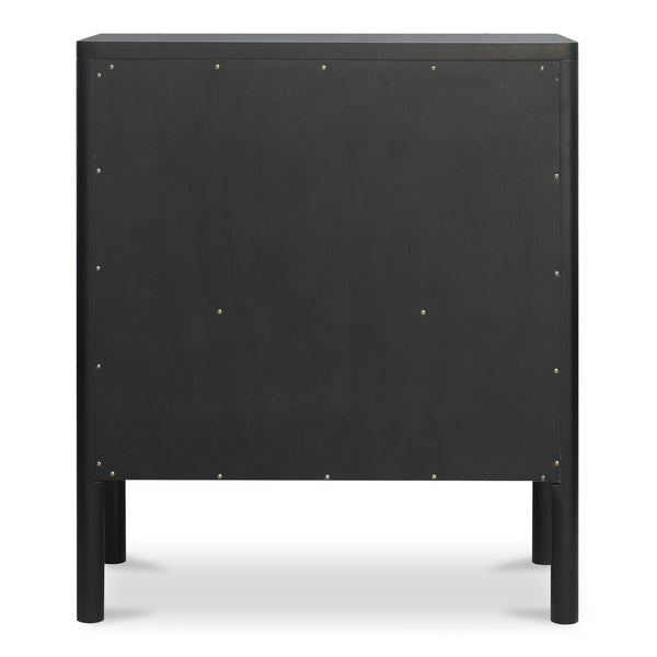 Moe's Hannah Cabinet Black with Glass Inserts