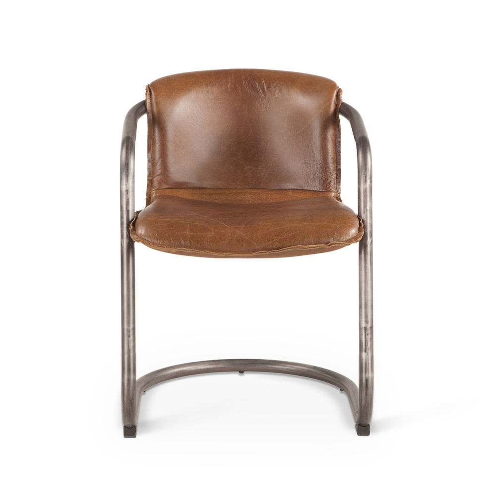 Portofino Distressed Chestnut Leather Dining Chair