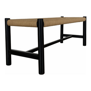 Moe's Hawthorn Small Bench in Black with Woven Seat