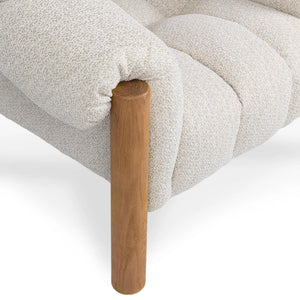 Sansa Upholstered Accent Chair in Cream with Oak Frame