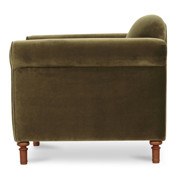 Harmony Accent Chair in Dark Green Faux Mohair