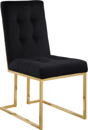 Benny Dining Chair In Black Velvet