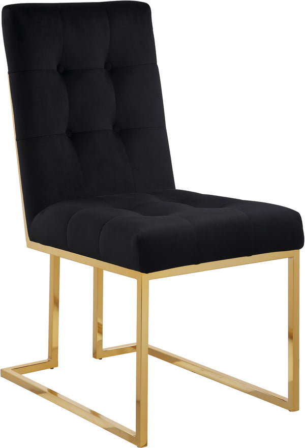 Benny Dining Chair In Black Velvet